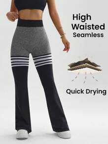 Easithlete Seamless High Elasticity Women Sports Leggings, Waist Cinching & Booty Lifting - Black - View 3