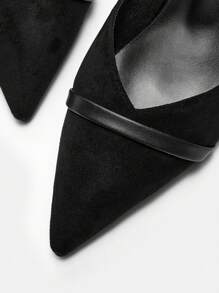 CUCCOO CURVES Giày đế bằng hở lưng cổ điển thời trang nữ, màu đen, dáng rộng, giày lười mũi nhọn đế thấp thoải mái, phù hợp để đi làm, hẹn hò, tiệc tùng và nhiều dịp khác - màu đen - Xem 7