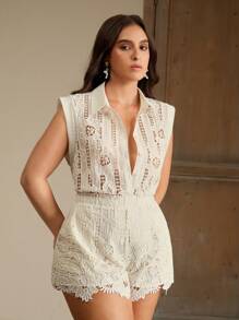Anewsta Luxury Vintage-Style Women Exquisite Heavily Embroidered 2-Piece Suit - Apricot - View 5