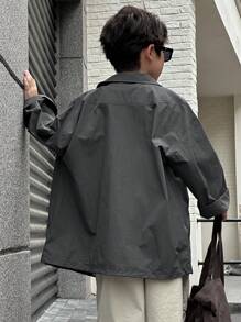 Dazy Kids 青少年男童纯色拉链休闲宽松长袖夹克