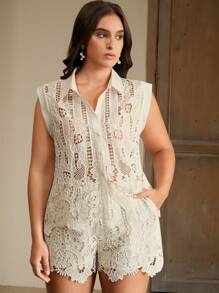 Anewsta Luxury Vintage-Style Women Exquisite Heavily Embroidered 2-Piece Suit - Apricot - View 3
