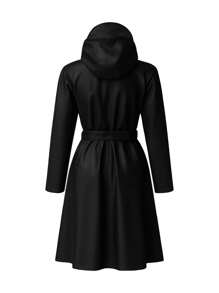 RAINS 12040-01 - A-Line Longer W Jacket W3 - Black - View 2