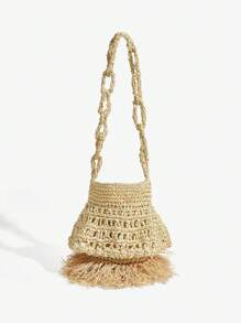 SHEIN SXY Bolsa tiracolo feminina estilo Boho Woven