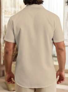 Palmeraft Camisa casual de manga corta para hombre, diseño minimalista apropiado para el verano - Multicolor - Ver 2