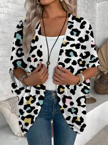 SHEIN LUNE Women's Casual Minimalist Pattern Lightweight Jacket, Suitable For Spring/Summer Office Fall Winter - Multicolor - View 4