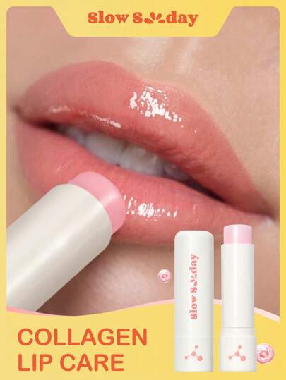 Slow Sunday Collagen Lip Care, Collagen, Ve Derivatives, Sodium Hyaluronate, And Shea Butter, Skincare, For Valentine'S Day, Valentines Gift, Great Ideas For Party, Gift-Giving, Outdoor Activity, Suitable For Spring Personal Care