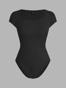 SHEIN EZwear 4 件套圆领短袖休闲紧身衣，修身款，适合夏季，女士 - 彩色 - 查看 8