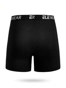 4pcs ELE WEAR Men's Elastic Waistband Boxer Briefs Black Boxers Black Boxer Briefs Men Underwear Pack Men Boxer Briefs Pack - Black - View 8
