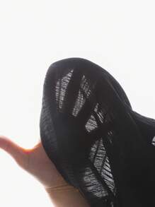 SHEIN Teen Girls' Black Woven Textured Jacquard Bubble Grid High Waist Drawstring Loose Vacation Casual Versatile Shorts