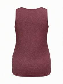 SHEIN 3件套休闲无袖圆领纽扣哺乳背心，孕妇装 - 彩色 - 查看 16