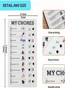 Discipline Memo Pad Message Board Checklist Planner Note Pad Daily Task Management,Plastic Checklist Board With Detachable Cardstock To Do List For Routine Planning,Form Good Habits,A Gift Suitable For A Good Friend