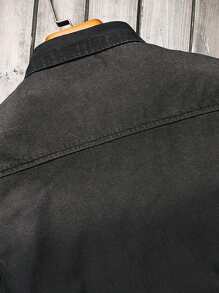 Manfinity Homme Plus Size Men's Long Sleeve Single Breasted Casual Denim Shirt