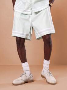 SUMWON Exklusives Bademode-Essenzial-Set für Urlaub und Ferien mit Luxus-Kurzarmhemd und Shorts, Sommer-Kollektion, leicht und locker geschnitten, Lässig - Grün - Übersicht 4