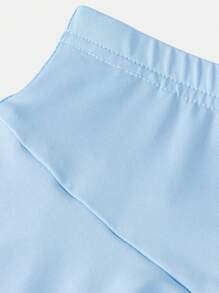 SHEIN Tween Girl Casual Street Fashion Solid Color Athletic Mini Skirt