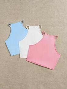 SHEIN EZwear 3件套女士休闲背心，适合夏季穿着 - 彩色 - 查看 2