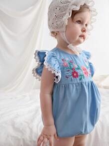 Cozy Pixies Body de manga corta con cuello redondo y estampado floral para bebé niña - Azul - Ver 6