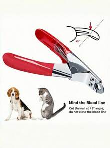 1pc Professional Pet Nail Grooming Tool - Stainless Steel Scissor-Style Clipper For And Precise Dog And Cat Paw Grinding And Trimming - Convenient Design For Gentle Grooming