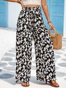 Vivid Eden Women's Full Print Wide Leg Pants - Multicolor - View 4