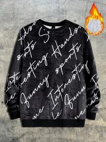 AXEPEAK Men's Letter Graphic Fashion Long Sleeve Going Out Sweatshirt, Streetwear Style, For Fall