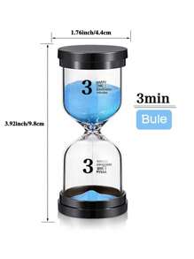SHEIN Reloj de arena de vidrio con tapa negra marcada en 1/3/5/10/15/30 minutos, decoración del hogar, apto para tareas de los niños, cepillado de dientes, cocina, yoga, juegos, decoración de escritorio, mejor regalo para cumpleaños y graduación