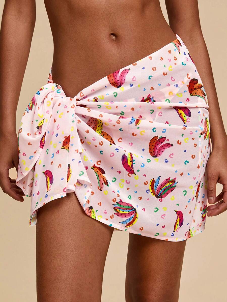 Travachic Damen Bunte Zufallsprint Strandkleid, für Strände - Verschiedenfarbig - Übersicht 1