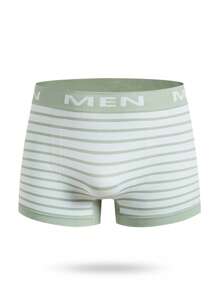 Men's Striped & Letter Print Fashion Boxer Briefs, Suitable For Daily Wear 6 Pcs, - Multicolor - View 14