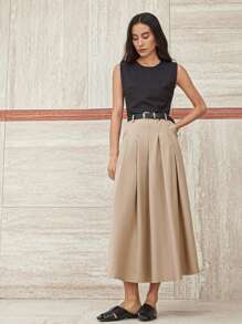 Dazy-Less 女式撞色拼接修身吊带连衣裙，配有可拆卸肩带，优雅的办公室休闲装，夏季