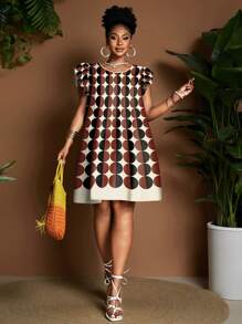 Maweii Women's Woven Comfortable Digital Print Dress In Red, Brown, Black, And Apricot Patterns Is Sexy, Elegant, And Perfect For A Holiday Look. It's Suitable For Various Occasions Such As Holidays, New Year's, Christmas, Thanksgiving, Graduation Season, Valentine's Day, Back To School, Parties, And Dates. It Comes In A Variety Of Styles, Including Elegant, Fashionable, Sporty, Casual, Edgy, And Streetwear. This Elegant Dress Can Be Worn As A Casual Holiday Outfit Or A Party Pullover, Suitable For Autumn, Winter, Spring, Summer, Spring/Autumn, And Autumn/Winter Seasons. - White - View 2