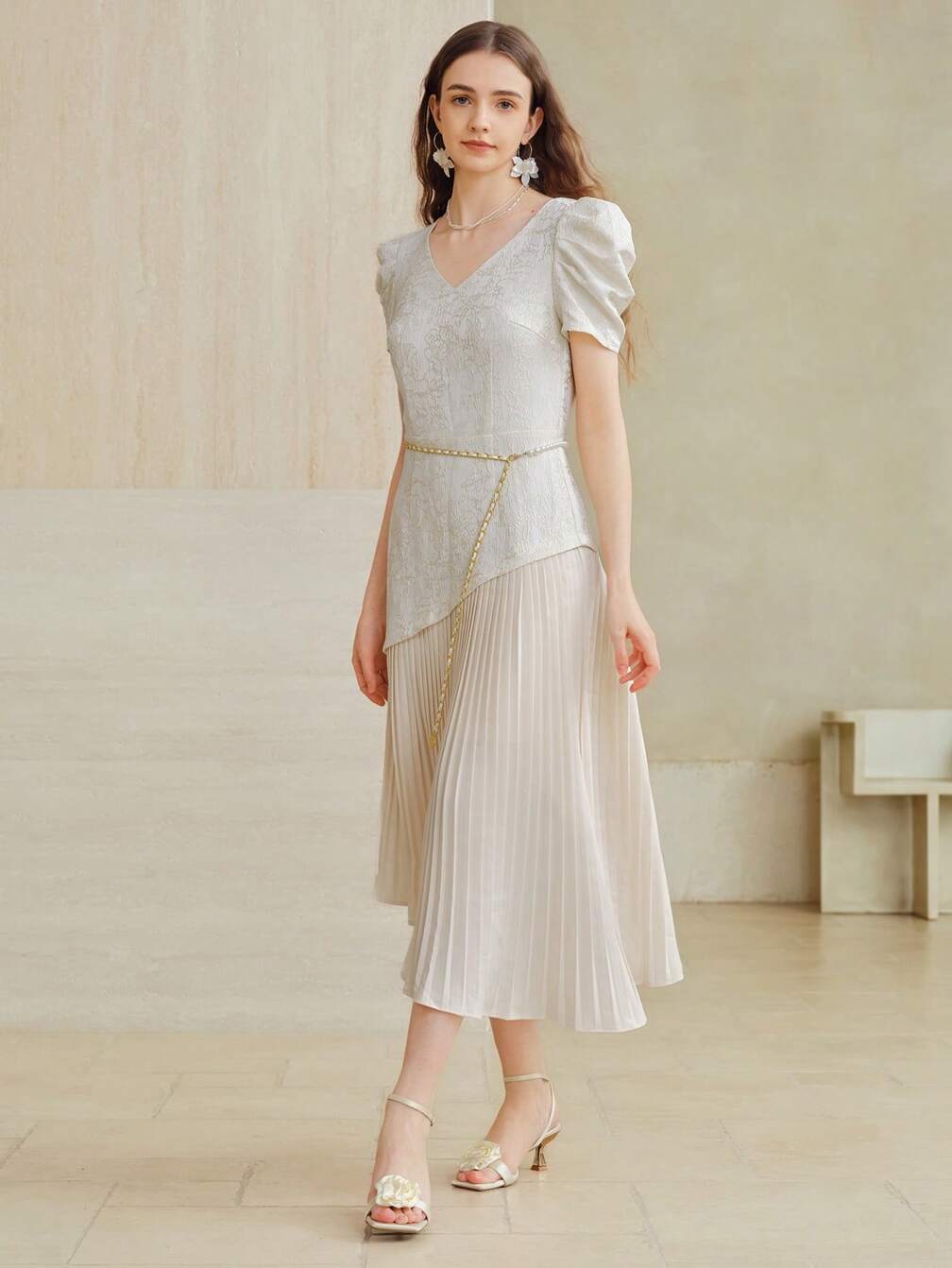 pleated hem dress Jovani 07819 Mini length Sizing ZEYLAH SOLID RUCHED WAIST PLEATED
