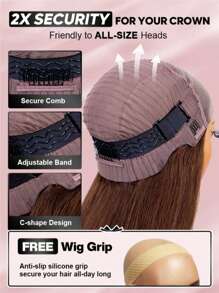 ALL READY WIG Chocolate Brown Bone Straight Human Hair Wig 180% Density 6x4 Lace Frontal Pre-Plucked Brazilian Virgin Hair Wig For Women Natural Hairline No Glue Needed 100% Human Hair