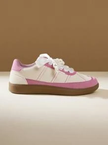 CUCCOO EASI 女士粉色刺绣蝴蝶结休闲运动鞋 - 粉色 - 查看 8