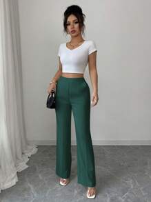 Elenzga 女式纯色口袋休闲长裤