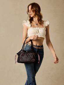 SHECARRY 女士休闲简约纯色单肩包