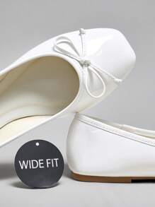 SHUZIA Women's Wide-Fit Slip-On Round Toe Minimalist Ballet Flats – Comfortable, Versatile & Classic Essential For Christmas - White - View 4