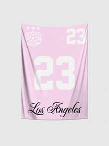 ROMWE Grunge Punk 1 pieza Tapiz con patrón de números de jersey, adecuado para sala de estar y dormitorio - Multicolor - Ver 1