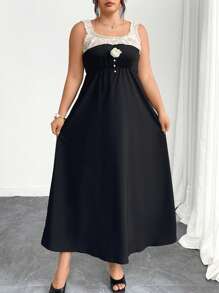 Elenzga Damen Große Größen Lässig locker sitzendes Kleid, chinesischer Urlaubsstil Kleid, geeignet für Party, Zusammenkunft, Ausflug, bequem vielseitig locker geschnitten, schlankheitsfördernd, modisch für Frühling Sommer, geeignet für St. Patrick's Day, Ostern, Valentinstag, Weihnachten, Erntedankfest