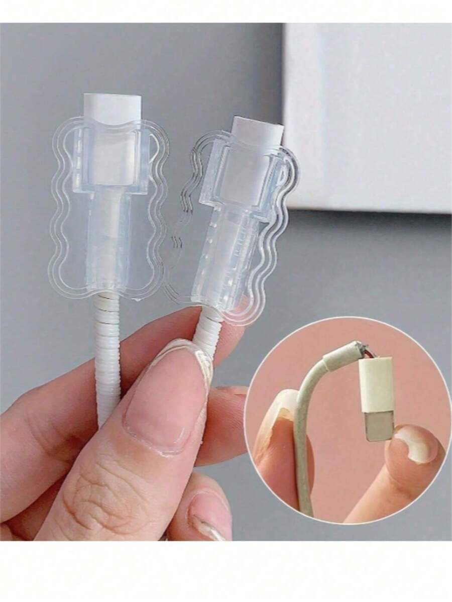 10 Pcs ABS Resin Cable Sleeves: Protect Your Cables From Breakage And Disconnection,Instant Style - Clear - View 1