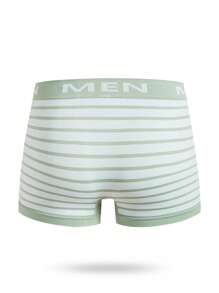 Men's Striped & Letter Print Fashion Boxer Briefs, Suitable For Daily Wear 6 Pcs, - Multicolor - View 11