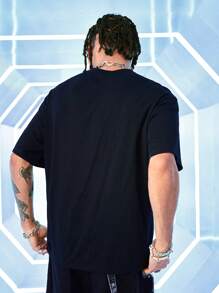 Rick and Morty X SHEIN Áo thun nam tay ngắn cổ tròn họa tiết hoạt hình - màu đen - Xem 2