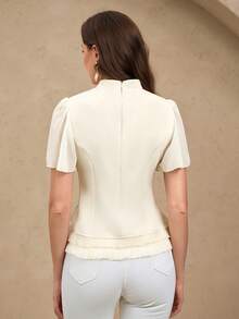 EMERY ROSE Áo cánh trơn màu giản dị cho nữ - Màu be - Xem 2