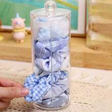 1/2 件圆柱形透明弹性发带夹，塑料发饰收纳盒 - 無色 - 查看 3