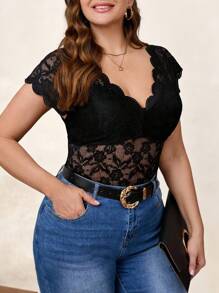 Chikora Áo sơ mi không tay ren đen lãng mạn cỡ lớn cho nữ, đơn giản, vừa vặn thanh lịch, vải ren co giãn, ngày lễ tình nhân, trang phục nghỉ lễ cho phụ nữ, quần áo ngày lễ tình nhân, trái tim, người yêu, áo đi chơi cho phụ nữ, trang phục công sở thường ngày cho phụ nữ, mùa hè, áo dễ thương, quần áo cổ điển cho phụ nữ, văn phòng - màu đen - Xem 7