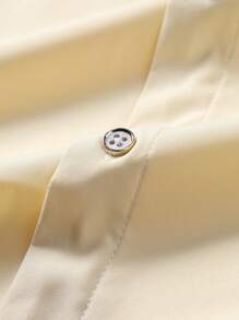 Manfinity Homme Men's Gradient Color Print Single-Breasted Casual Short Sleeve Shirt, Summer - Yellow - View 5