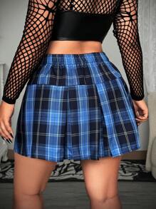 Whyspr Grunge Punk Rave Plaids Plus Size Skirts