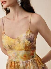 Anewsta 花卉印花优雅时尚夏季无袖连衣裙 - 彩色 - 查看 6