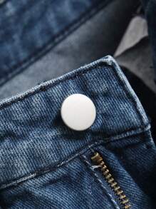 Manfinity Homme Plus Size Men's Fashion Casual Pockets Denim Shorts - Blue - View 4