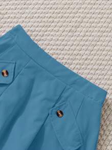 SHEIN 3 pièces/Set Ensemble top court et camisole en résille et jupe plissée pour jeunes filles - Bleu azur - Voir 4