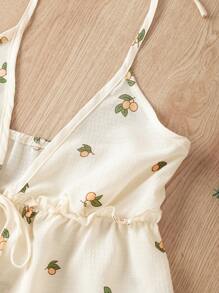 Top de pyjama débardeur imprimé orange mignon pour femmes