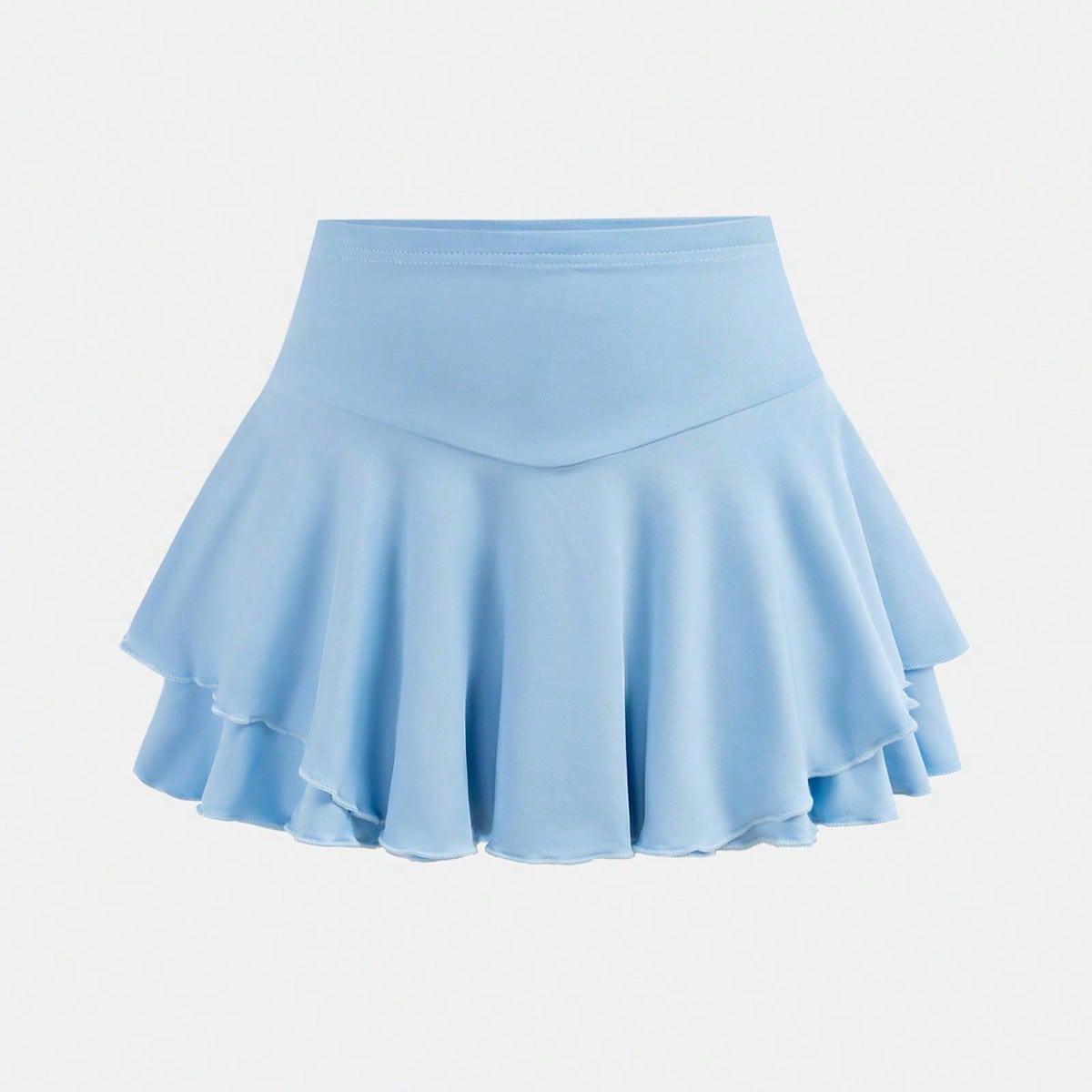 Falda mini deportiva de unicolor de moda urbana casual para niña preadolescente