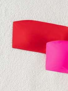 Swim Basics 3pcs/Set Women Simple Solid Color Bandeau Bikini Tops For Summer Beach Vacation - Multicolor - View 6